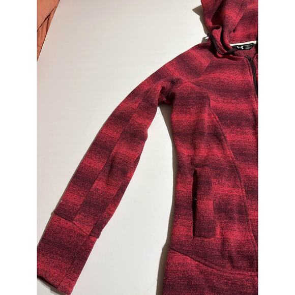 Under Armour Storm Fleece Full Zip Hoodie Jacket Womens L Pink Striped - Picture 4 of 7